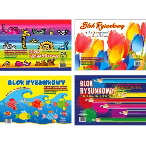 Blok rysunkowy A4 kolorowy 80g 16k [mm:] 210x297 Protos