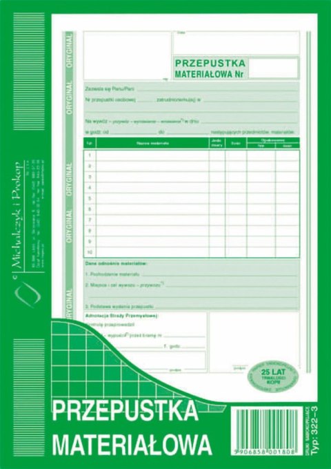 Druk samokopiujący S o/1k A5 80k. Michalczyk i Prokop (322-3)