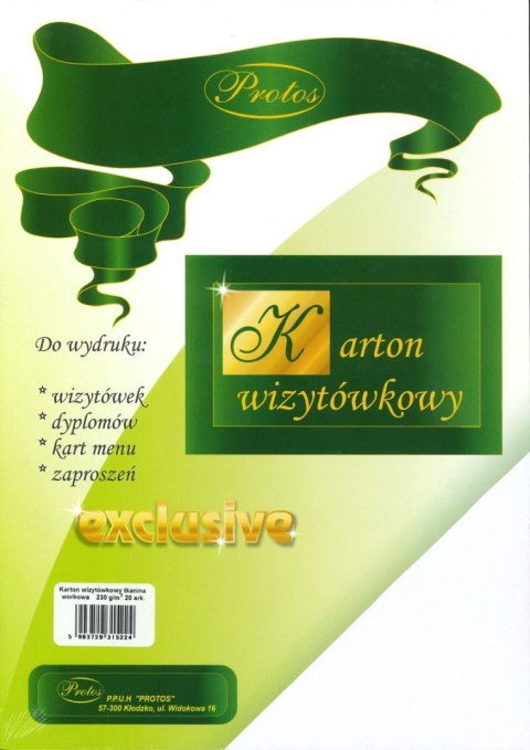 Papier ozdobny (wizytówkowy) tkanina workowa A4 biały 230g Protos