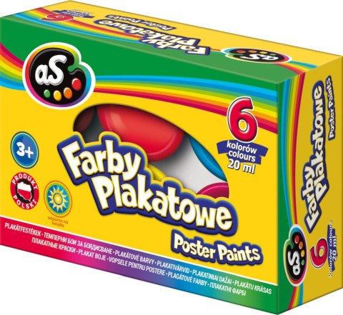 Farby plakatowe As kolor: mix 20ml 6 kolor.