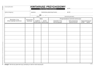 Druk samokopiujący Kwitariusz przychodowy A5,oryg.+ 2 kopie A5 60k. Michalczyk i Prokop (400-3)