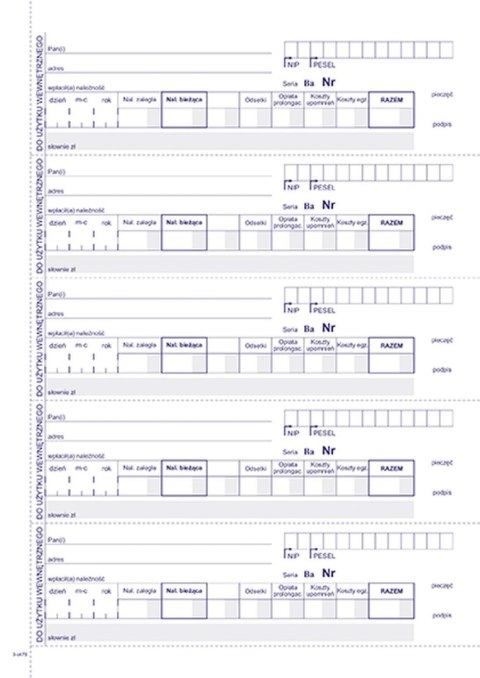 Druk samokopiujący Kwitariusz przychodowy A5,oryg.+ 2 kopie A5 60k. Michalczyk i Prokop (400-3)