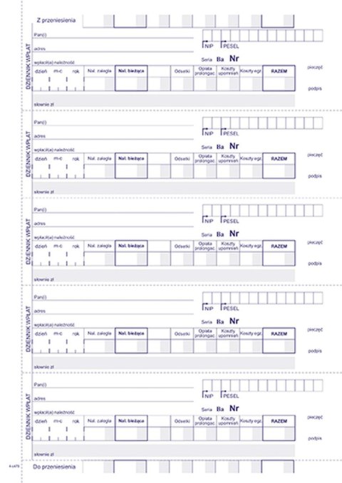 Druk samokopiujący Kwitariusz przychodowy A5,oryg.+ 2 kopie A5 60k. Michalczyk i Prokop (400-3)