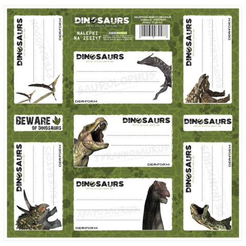 Naklejka na zeszyt Dinozaur [mm:] 160x160 Derform (NNZDN)
