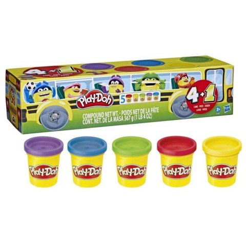 Masa plastyczna dla dzieci Playdoh ZESTAW PODSTAWOWY 4 TUBY + 1 tuba gratis - mix (F7368)