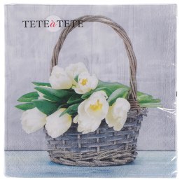 Serwetki Paw Tulips in the Basket - różnokolorowy 330mm x 330mm (TL700800)