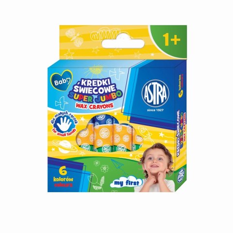 Kredki świecowe SUPER JUMBO 6 kol. Astra Baby (316023001)
