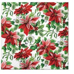 Serwetki Paw Coktail BN Glory Poinsettia - mix nadruk [mm:] 150x150 (SDC231300)