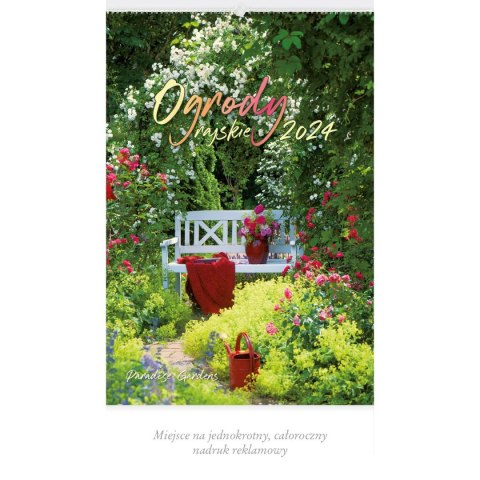 Kalendarz ścienny OGRODY RAJSKIE 13-planszowe 2024 320mm x 470mm Lucrum (RW11)