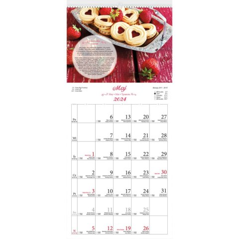 Kalendarz ścienny notatnikowy 2024 SŁODKIE CHWILE 220mm x 490mm Lucrum (WN03)