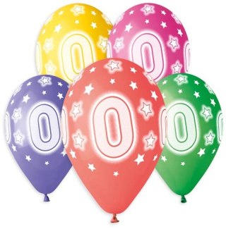 Balon gumowy Premium Hel z nadrukiem 0, 13 cali/5 sztuk mix Godan (GS120/0)