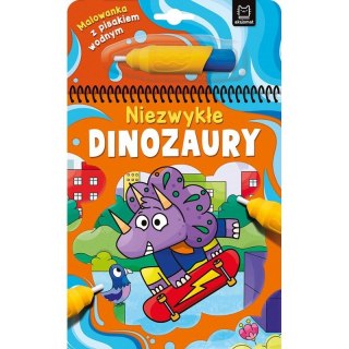 Książeczka edukacyjna Malowanka z pisakiem wodnym. Niezwykłe dinozaury Aksjomat