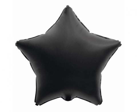 Balon foliowy Gwiazda, matowa, czarna 19cal Godan (BG-HMCZ)
