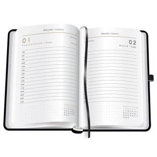 Kalendarz książkowy (terminarz) 5902277338044 MAT+UV A5/384 A5 Interdruk (Black)
